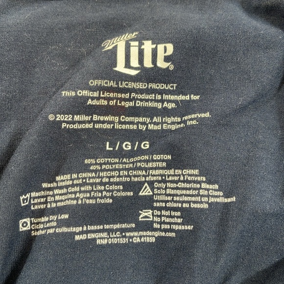 Miller Lite Beer Blue All Over Logo Graphic Tank Top Sleeveless Men's Size Large - Picture 7 of 7